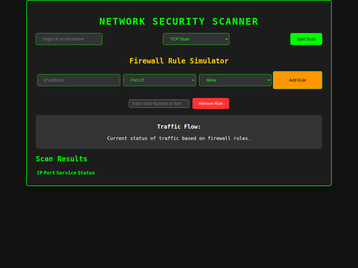 Network Security Scanner landing page